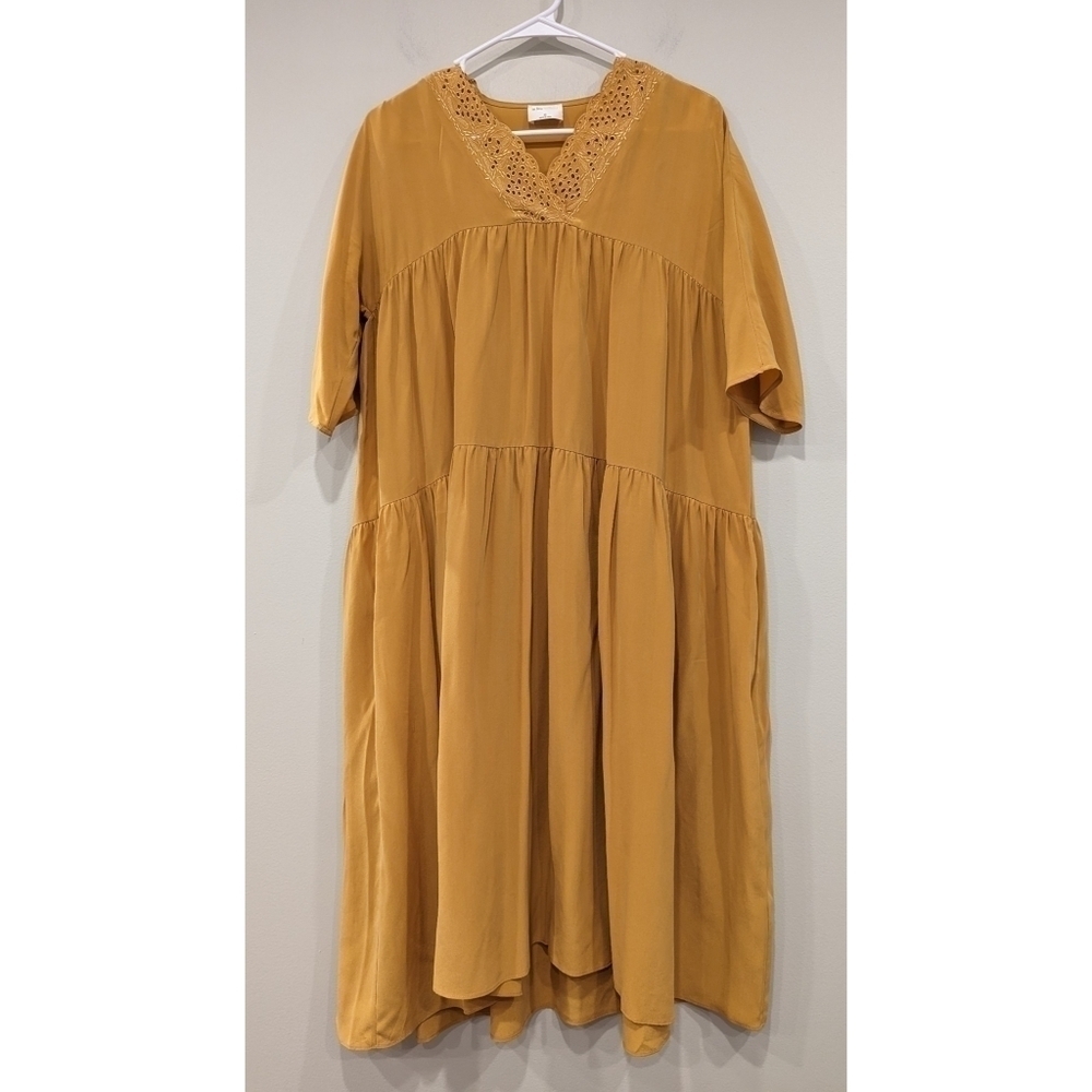 Wilfred x Le Fou Mustard Yellow 100% Silk Dress Size XS